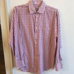 Peter Millar, size L in pink, white & brown plaid